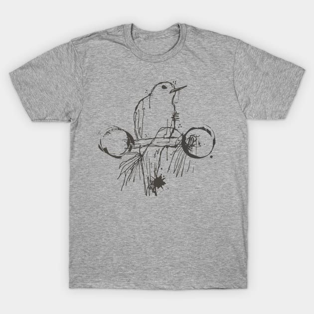 fairy tern on a branch outline sketch T-Shirt by linespace-001